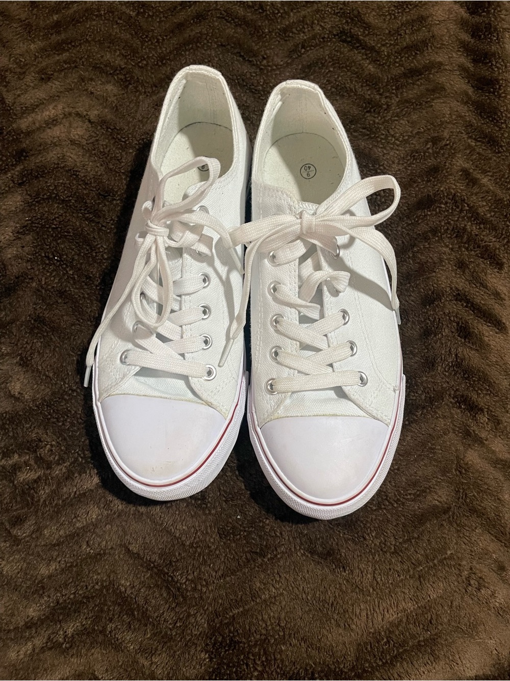 Classic White Canvas Lace-Up Women's Sneakers